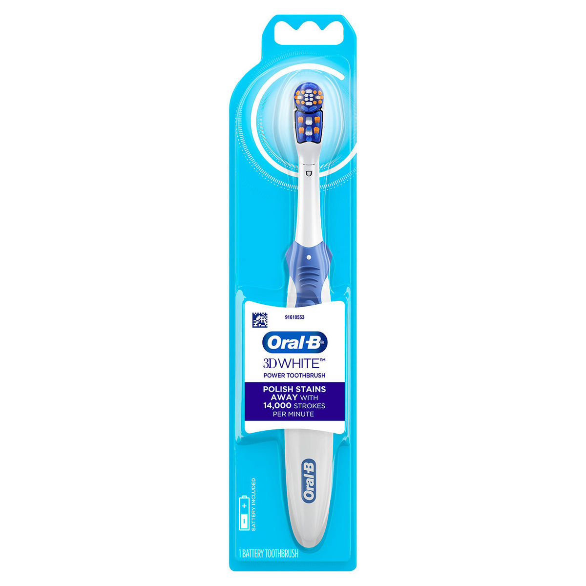 Oral-B 3D White Battery Operated Electric Toothbrush B1010F – Whitening Effect, Battery Operated, Gentle Brushing | Electric Toothbrush