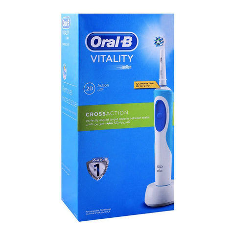 Oral-B Vitality 2D Action Rechargeable Cross Action Electric Toothbrush D12513 – Rechargeable, 2D Action, Cross Action Brush | Electric Toothbrush