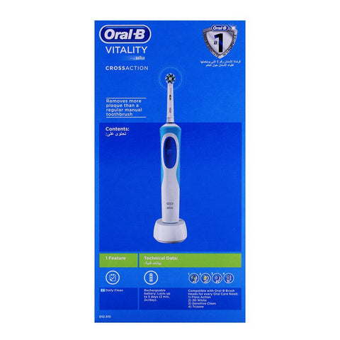 Oral-B Vitality 2D Action Rechargeable Cross Action Electric Toothbrush D12513 – Rechargeable, 2D Action, Cross Action Brush | Electric Toothbrush