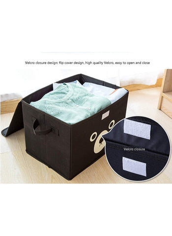 Panda Storage Boxes – Pack of 3 (40 x 28 x 28 cm) – Cute Cartoon Design, Durable Oxford Cloth, Dust-Proof | Ideal for Toys, Clothes, and Household Storage