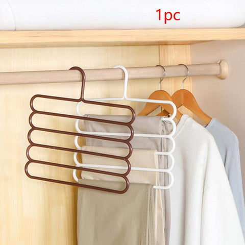 Pack of 4 - Anti-Slip Magic Multiple Layer Trousers Hanger – Space-Saving Design, Anti-Slip Feature, Multiple Layers – Closet Organizer | Perfect for Trousers and Slacks