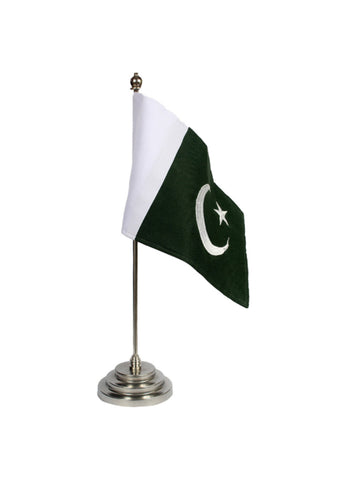 Pakistan Table Flag with Stand – Executive Office Decoration, Ideal for Offices and Schools – Desk Organizer | Stylish and Professional