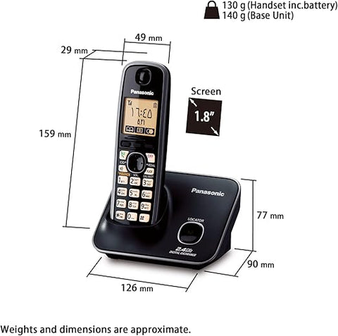 Panasonic KX-TG3711BX 2.4GHz Digital Cordless Phone – Reliable Performance, Compact Design, Digital Technology – Landline Phones | Efficient Cordless Phone