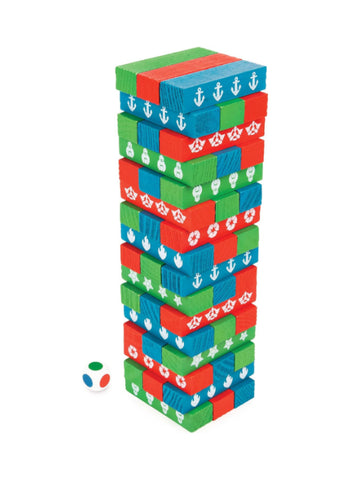 Paw Patrol Jumbling Tower Assorted Blue – Stacking Fun, 2-4 Players, Wooden Blocks – Party Game | Steady Your Hands