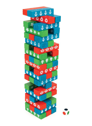 Paw Patrol Jumbling Tower Assorted Blue – Stacking Fun, 2-4 Players, Wooden Blocks – Party Game | Steady Your Hands