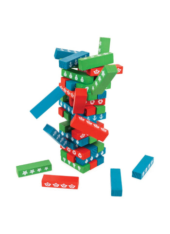 Paw Patrol Jumbling Tower Assorted Blue – Stacking Fun, 2-4 Players, Wooden Blocks – Party Game | Steady Your Hands