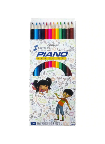 Pencil Color Piano, Dollar, Brito, Tempo, & Sharik Multi-Color Set – 12 Colors | High-Quality Pencils for Artistic Creativity