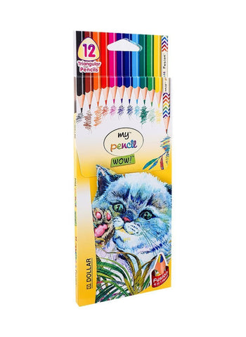 Pencil Color Piano, Dollar, Brito, Tempo, & Sharik Multi-Color Set – 12 Colors | High-Quality Pencils for Artistic Creativity