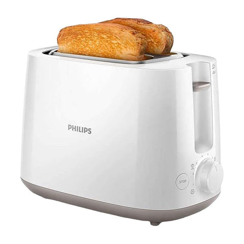 Philips 3000 Series Toaster HD2581/01, 760-900W, 8 Browning Levels, High Lift, Defrost Function, Cool Wall Exterior, 2-Slice, Integrated Cord Storage, White