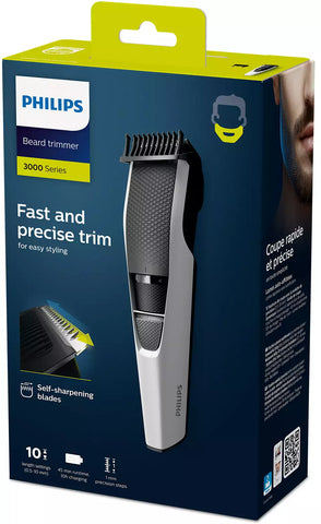 Philips Series 3000 Rechargeable Beard Trimmer BT3206/14 – Adjustable Length Settings, Long Battery Life, Precise Trimming | Beard Trimmer