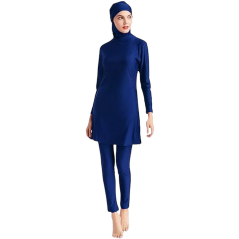 Sonecs Women’s Burkini Swimsuit – 2-Piece with Half Sleeves, Elegant Frills, Premium Poly Spandex