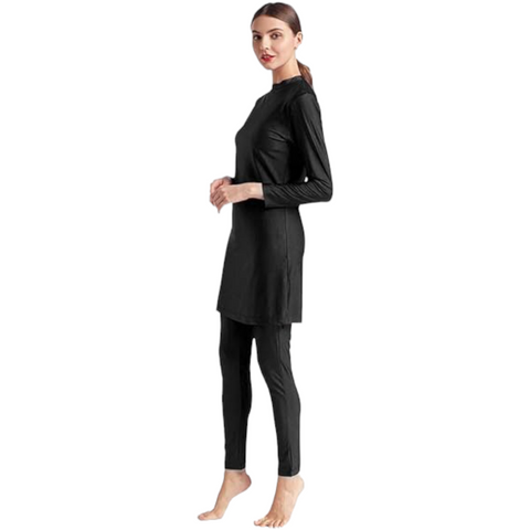 Sonecs Women’s Burkini Swimsuit – 2-Piece with Half Sleeves, Elegant Frills, Premium Poly Spandex