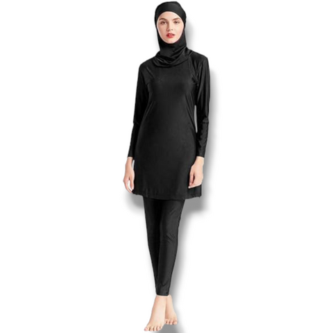 Sonecs Women’s Burkini Swimsuit – 2-Piece with Half Sleeves, Elegant Frills, Premium Poly Spandex