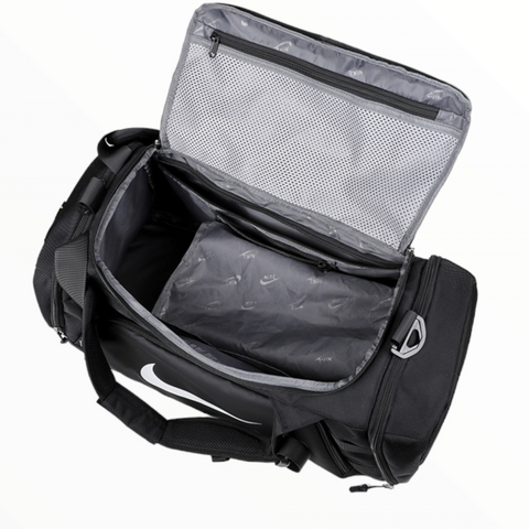 Nike Brasilia Gym Duffel Bags Replica – All Black, Spacious, Durable, Adjustable Straps – Perfect for Gym & Travel