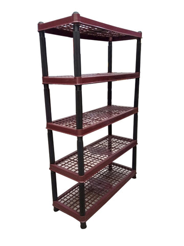 Plastic Rack Shoe Rack Brown – Sturdy Plastic Construction, Space-Saving Design, Stylish Brown Color – Closet Organizer | Great for Shoe Organization