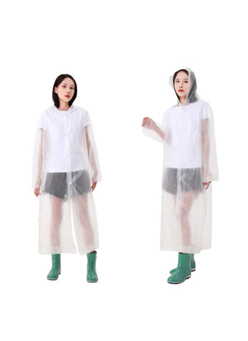 Portable Transparent Raincoat – Multicolor, Family Travel Essential with Hood | Disposable EVA Ponchos for Travel, Camping, and Hiking