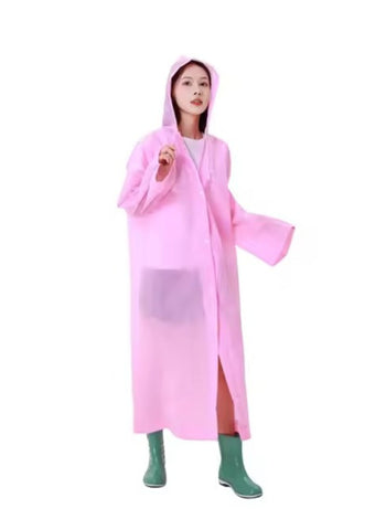 Portable Transparent Raincoat – Multicolor, Family Travel Essential with Hood | Disposable EVA Ponchos for Travel, Camping, and Hiking