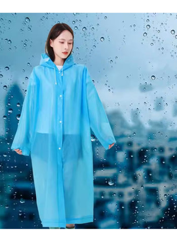 Portable Transparent Raincoat – Multicolor, Family Travel Essential with Hood | Disposable EVA Ponchos for Travel, Camping, and Hiking