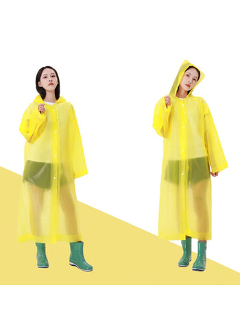 Portable Transparent Raincoat – Multicolor, Family Travel Essential with Hood | Disposable EVA Ponchos for Travel, Camping, and Hiking