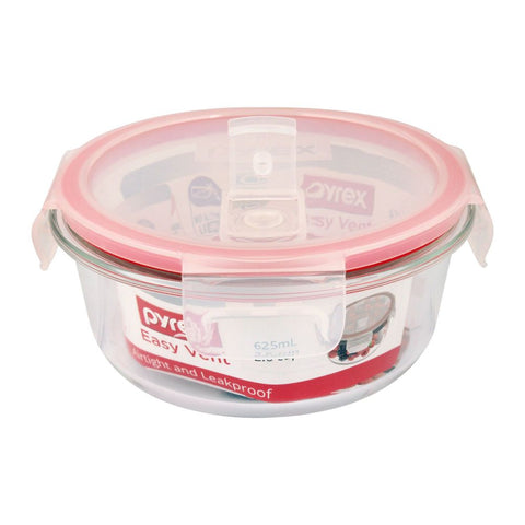 Pyrex Easy Vent Round & Rectangular Glass Food Storage with Lid – Versatile Ventilated Lids, Durable Glass, Microwave Safe – Ideal for Leftovers and Meal Prep