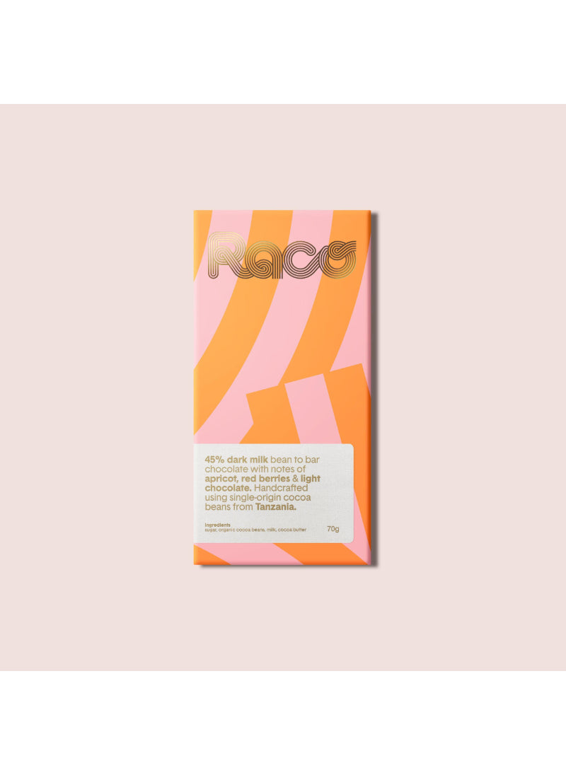 Raco Tanzania 45% Milk Big Bar – Creamy Texture, Single-Origin Cocoa, Rich Flavor – Gourmet Chocolate Treat | Smooth & Indulgent