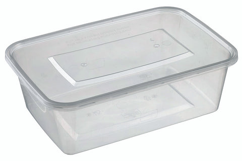 Rectangle 1500ml Containers with Lids – Large Disposable Plastic Food Storage