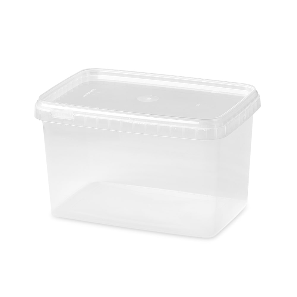 Rectangle 2000ml Containers with Lids – Microwave Safe, Leak-Proof, Disposable – Ideal for Food Storage