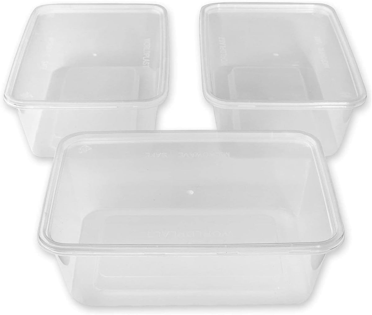 Rectangle 500ml Containers with Lids – Microwavable Plastic Food Storage