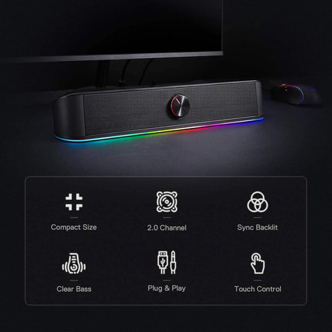 Redragon GS-560 Adiemus Gaming Speaker – Surround Sound, Gaming Focused, Compact Design – Soundbar | GS-560