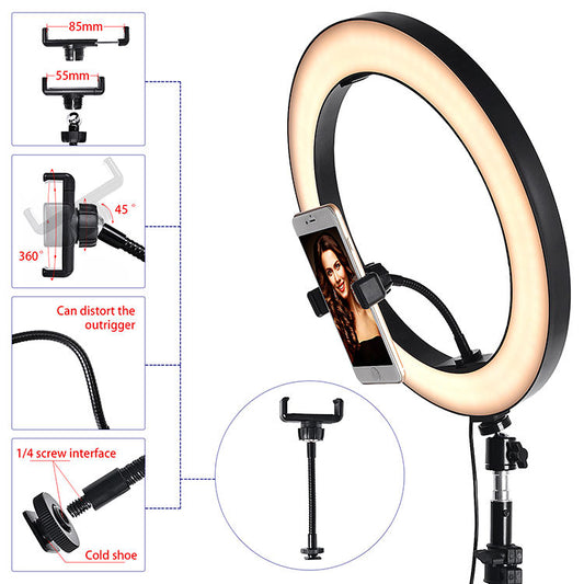 Adjustable LED Ring Light With Mobile Holder
