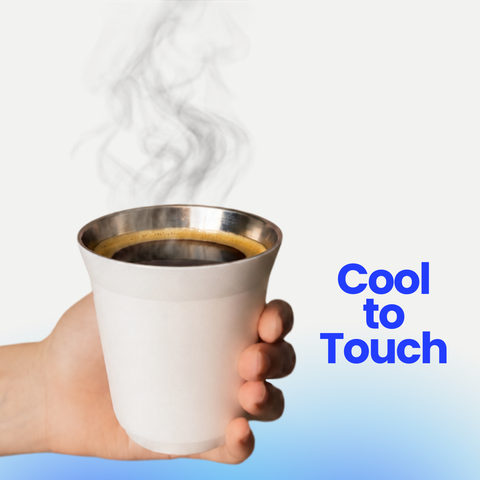 Stainless Steel Insulated Coffee Cup - Silver