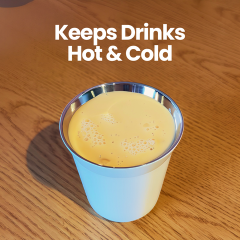 Stainless Steel Insulated Coffee Cup - Silver