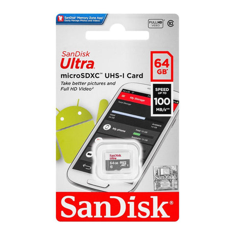 SanDisk Ultra microSDXC UHS-I Memory Card – High-Speed, Large-Capacity Storage Options (64GB, 128GB, 256GB) for Data Storage | Electronics