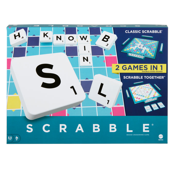 Scrabble 2-in-1 Double-Sided Board Game – Classic Word Game & Strategy Fun – Perfect for Family Game Nights | Brand: Scrabble