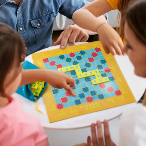 Scrabble Junior Board Game – Fun Word Building for Kids Ages 5+, Colorful Tiles and Easy-to-Read Board – Ideal for Early Literacy | Kids Educational Game