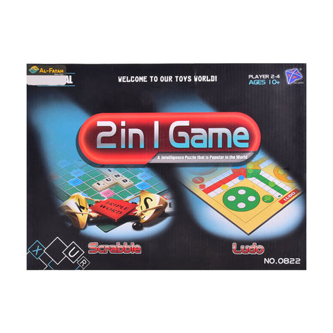 Scrabble & Ludo 2 in 1 Game. Word & Strategy Combo, Fun for All Ages | Portable & Easy to Play