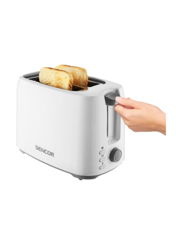 Sencor 2-Slice Toaster STS2606WH – White, 3-in-1 Functions, 750W Power – Electronic Timer & Crumb Tray