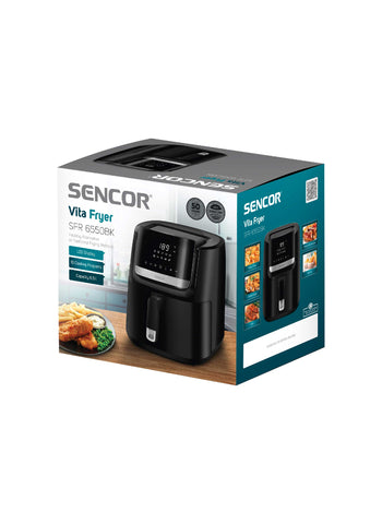 Sencor Air Fryer SFR6550BK – 6.5L Digital, 1600W Power, Front Display, Adjustable Temperature – Modern & Powerful