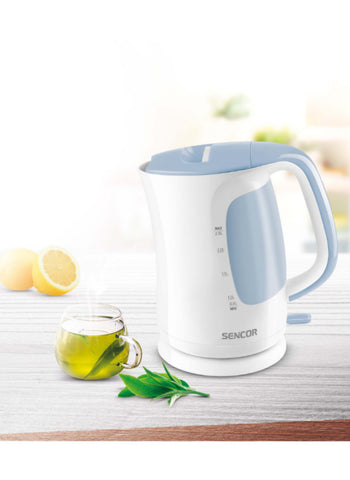 Sencor Electric Kettle SWK2510WH – 2.5L White, 2200W Power, Double-Sided Water Mark – Ergonomic Handle & Filter