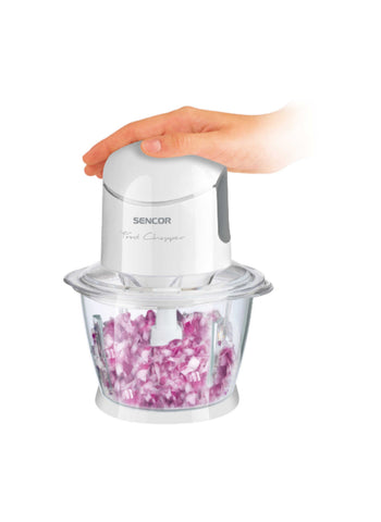 Sencor Food Chopper SCB5100WH – 500W Power, 1000ml Glass Bowl, 4 Titanium Blades – Ideal for Meat & Veggies