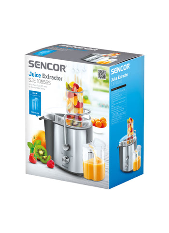 Sencor Juicer SJE1055SS – 800W Power, Automatic Pulp Separation, Stainless Steel Finish – Hygienic & Efficient