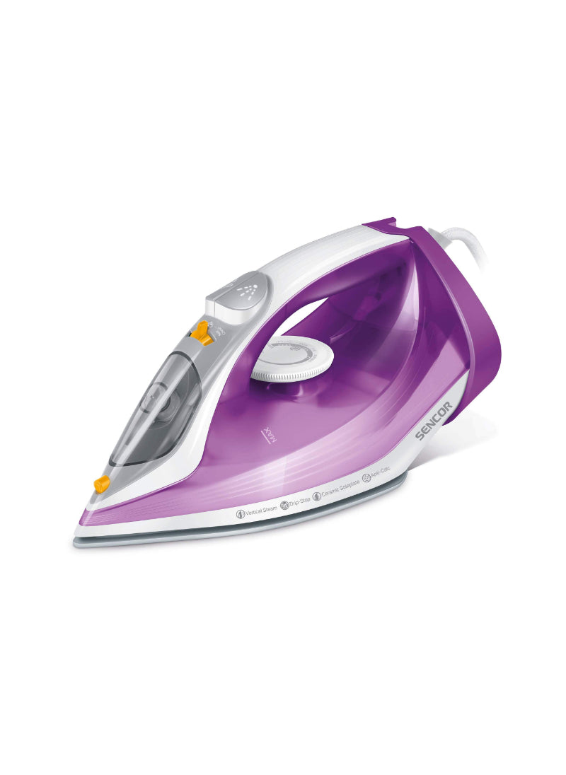 Sencor Steam Iron SSI5800VT – 2400W Power, 30g/min Steam Output, Ceramic Soleplate – 260ml Water Tank