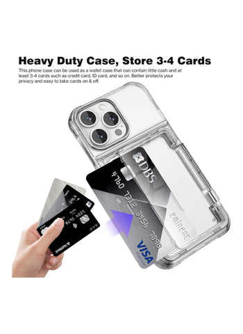 Shockproof Clear Soft Card Holder Wallet Case for iPhone 16 Pro – Durable Protection, Soft Material, Card Holder Functionality – Phone Accessory | Perfect for Daily Essentials