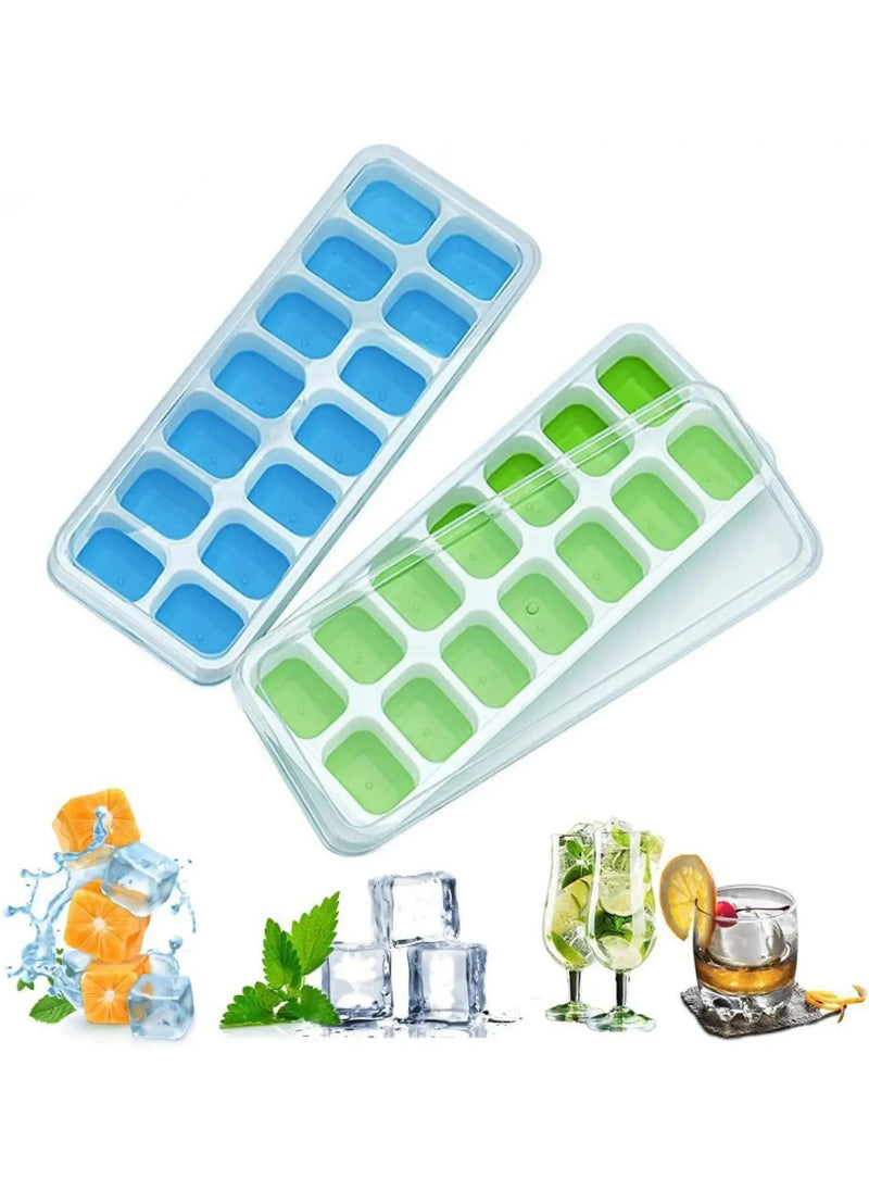 Silicon Ice Cube Tray with Lid – Leakproof, Easy Release, BPA-Free | Convenient for Perfectly Shaped Ice Cubes