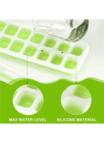 Silicon Ice Cube Tray with Lid – Leakproof, Easy Release, BPA-Free | Convenient for Perfectly Shaped Ice Cubes