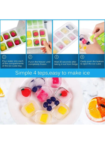 Silicon Ice Cube Tray with Lid – Leakproof, Easy Release, BPA-Free | Convenient for Perfectly Shaped Ice Cubes