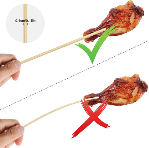 Skewers 50Pcs – Durable Wood, Ideal for Skewering, Convenient Pack – Disposable Skewers | Perfect for Grilling and Serving