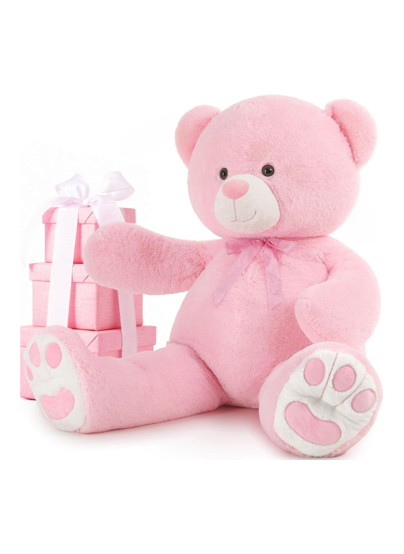 Soft and Huggable Jumbo Pink Teddy Bear – Extra Large, Plush, Cuddly Design – Plush Toy | Perfect for Gifts, Decorations, Snuggling