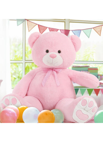 Soft and Huggable Jumbo Pink Teddy Bear – Extra Large, Plush, Cuddly Design – Plush Toy | Perfect for Gifts, Decorations, Snuggling