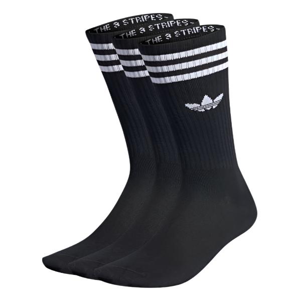 Adidas Solid Crew Socks – Replica, Unisex, Black, Classic & Versatile with Ribbed Cuff – 1 Pair – Sporty Style for Every Outfit, Soft Cotton Blend, One Size Fits All